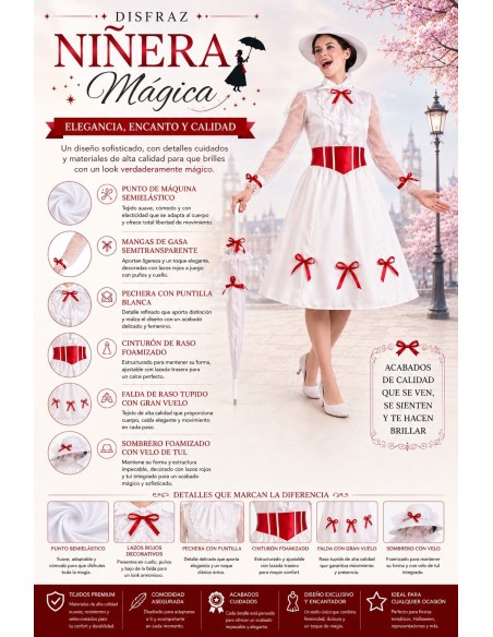 Costume de Nounou Magique Taille M | Costumes pour Adultes Le Roi du Carnaval